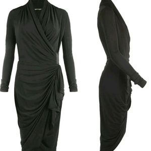 ALLSAINTS Swinton long sleeve drape wrap dress